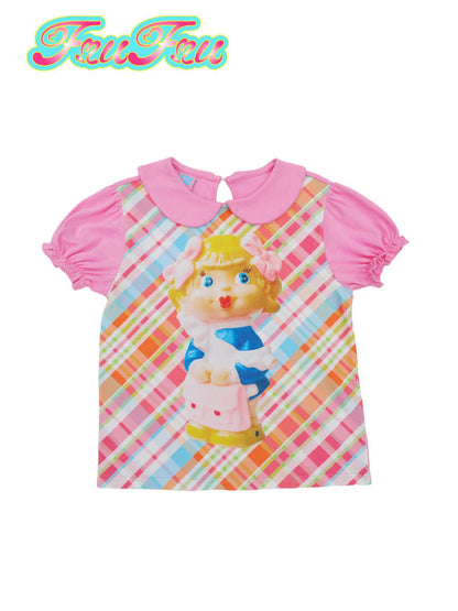 Frufru Gulu Unlined Cotton Loose Fit PVC Sleeve Top S M Size Manual Measure 1 3 Cm Error