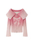 DIDDI MODA Sweet Rebel Bow Gradient Knit Cardigan