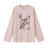 DIDDI MODA Vintage Western Cowboy Embellished Long Sleeve Tee