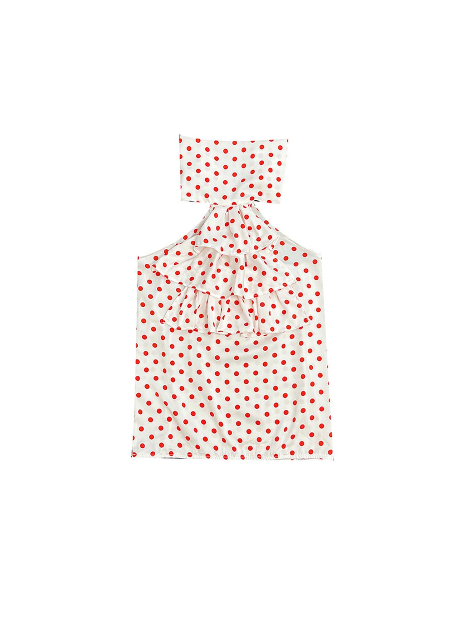 Ttsunami Red White Polka Dot Summer Backless Halter Camisole Top