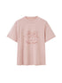 DIDDI MODA Vintage Cherry Bow Embroidered Washed Tee