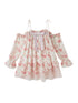 DIDDI MODA Floral Lace Bow Asymmetrical Hem Dress