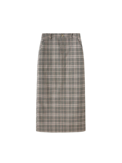 DIDDI MODA Plaid Bow Tie Bustier A Line Maxi Skirt Set