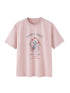 DIDDI MODA Vintage Cherry Butterfly Swallow Embroidered Tee With Lace Trim Skirt Set