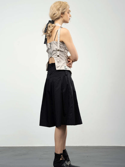 popoop Asymmetric Ruched Multiway Neck Tie Women&