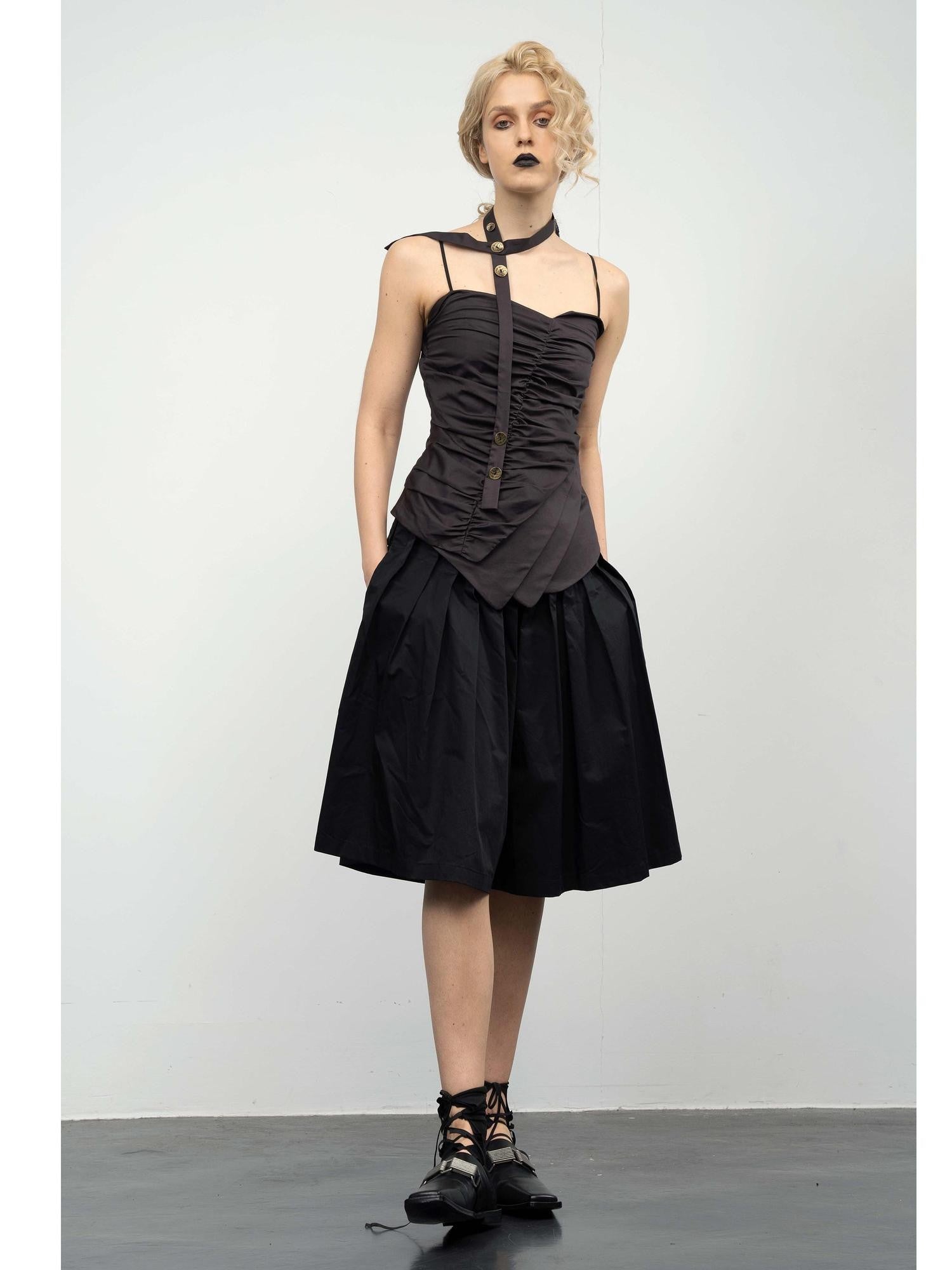 popoop Asymmetric Ruched Multiway Neck Tie Women&