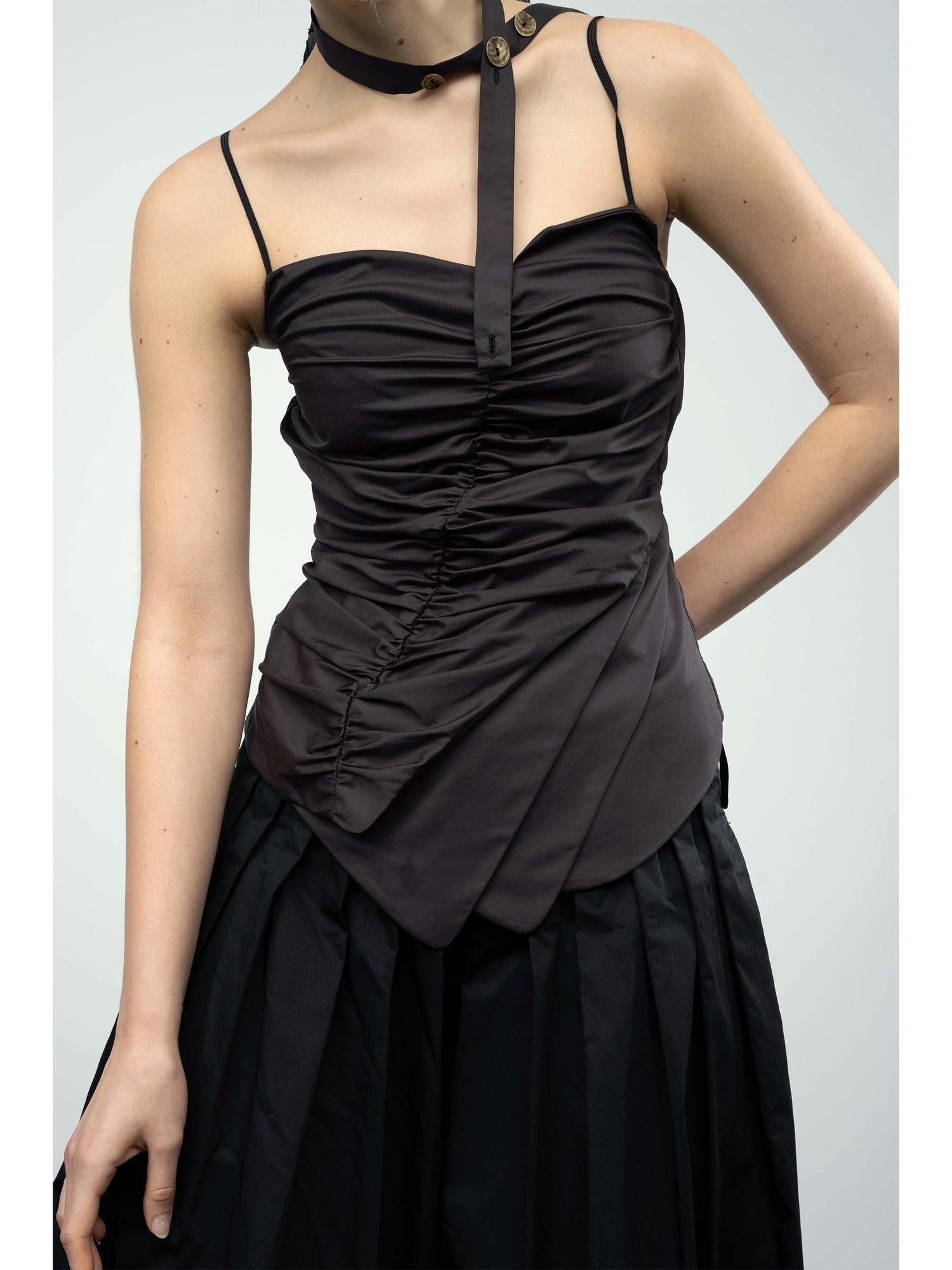 popoop Asymmetric Ruched Multiway Neck Tie Women&