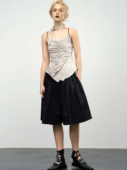 popoop Asymmetric Ruched Multiway Neck Tie Women&
