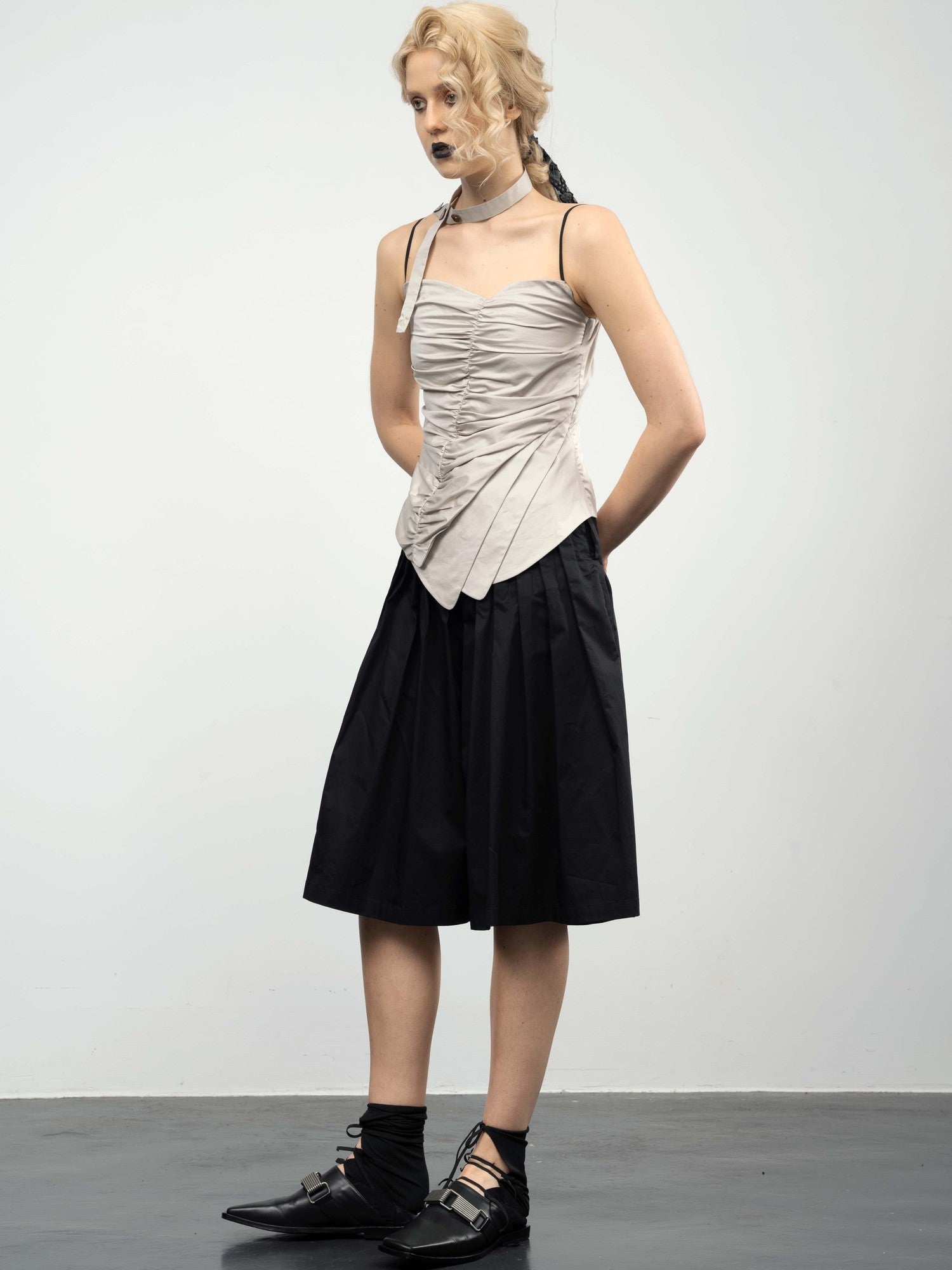 popoop Asymmetric Ruched Multiway Neck Tie Women&