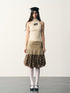 popoop Beige Slim Metallic Texture Heat Transfer Label Women&