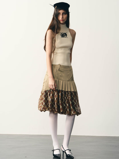 popoop Beige Slim Metallic Texture Heat Transfer Label Women&