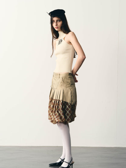 popoop Beige Slim Metallic Texture Heat Transfer Label Women&