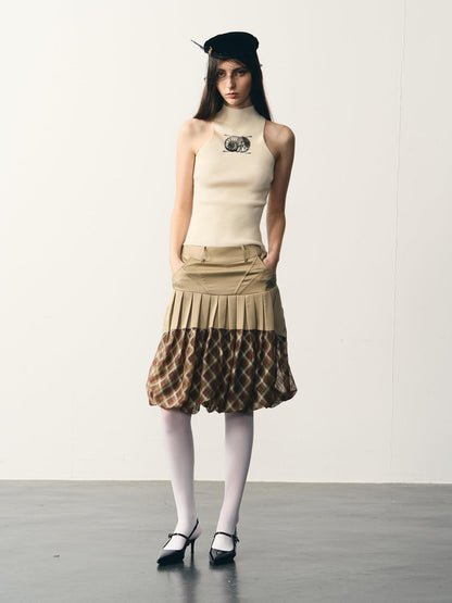 popoop Beige Slim Metallic Texture Heat Transfer Label Women&