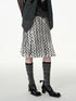 popoop Black And White Polka Dot Jacquard Patchwork Women&