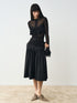 popoop Black Pleated Draped Multiway Versatile Flowy Women&