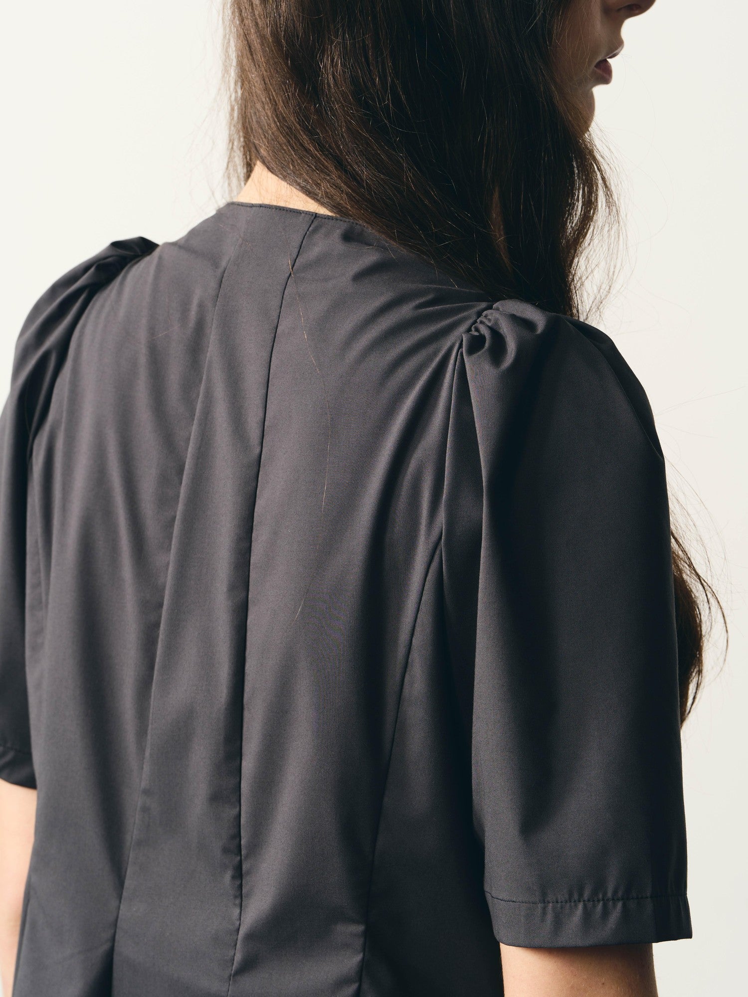 popoop Dark Gray Folded Structure Slim Zip Outer Women&