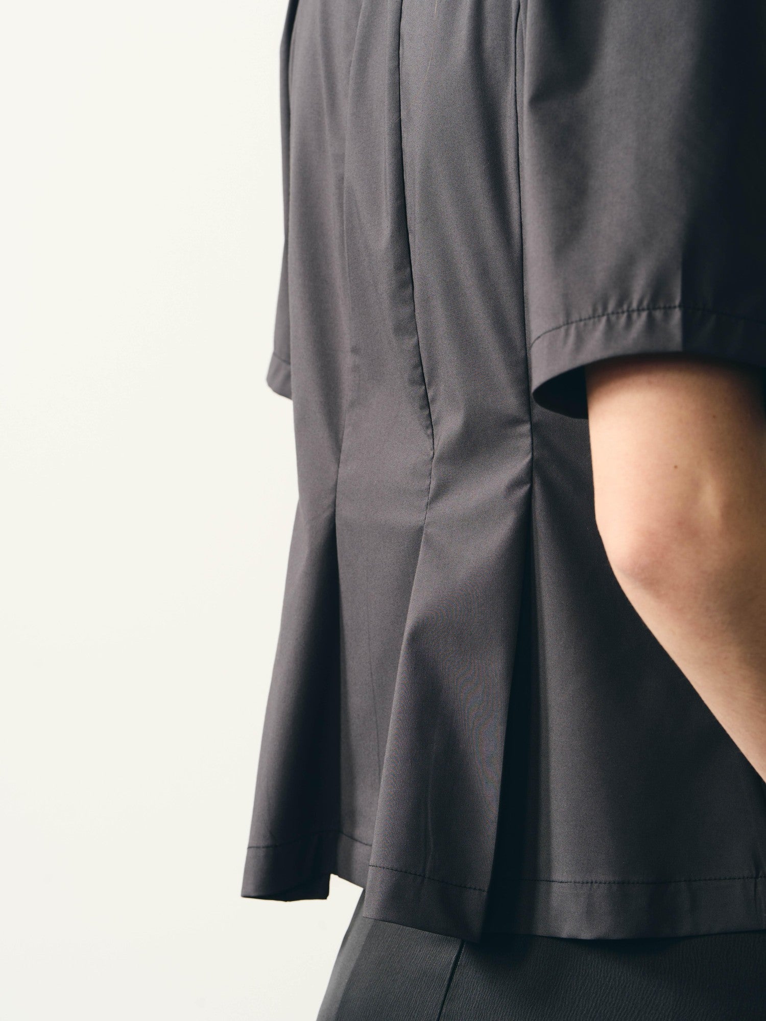 popoop Dark Gray Folded Structure Slim Zip Outer Women&