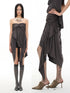 popoop Dark Gray Pleated Asymmetric Convertible Women&