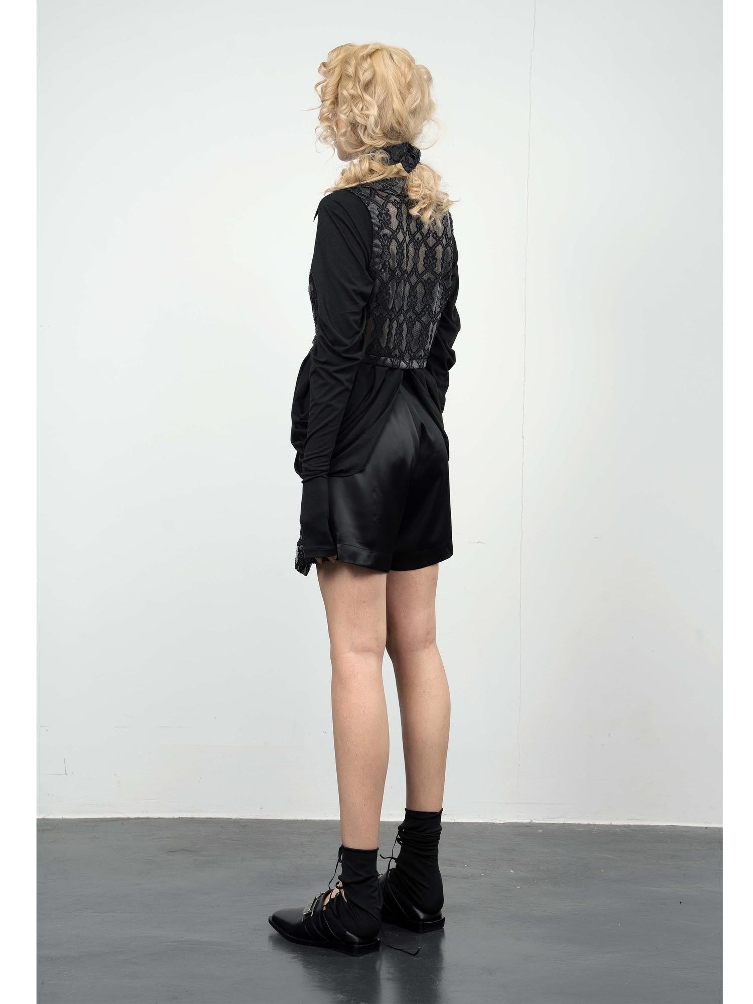 popoop Handcrafted Heavy Cut Jacquard Panel Spliced Women&