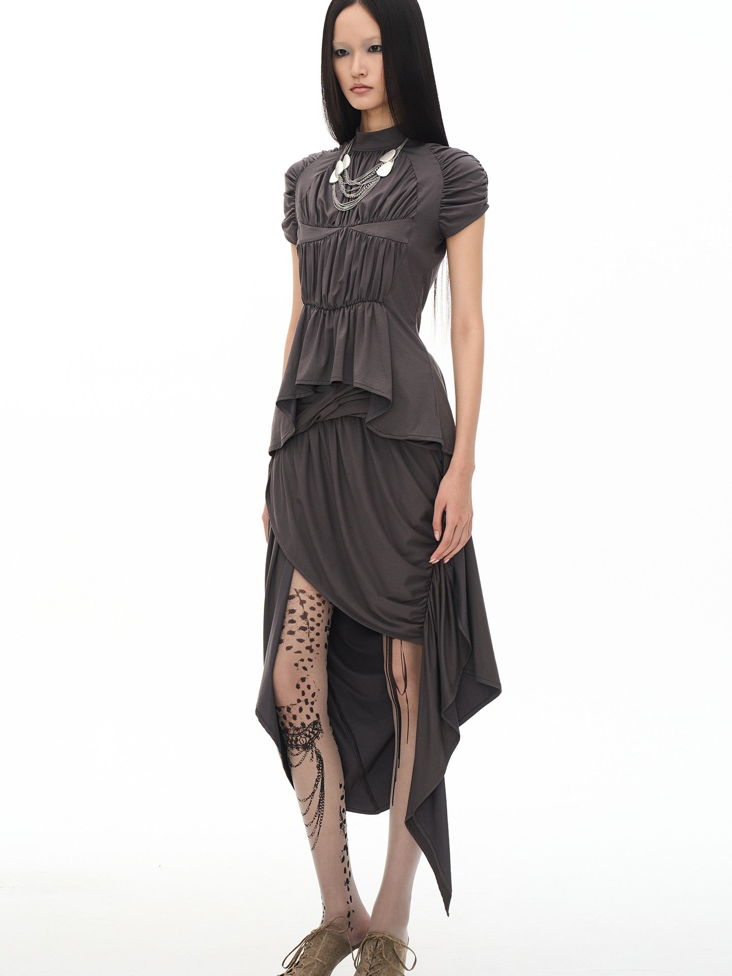 popoop Lace Irregular Tattoo Print Women&