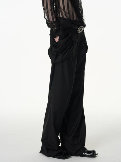 popoop Longline Stacked Pleat Mid Rise Tailored Women&