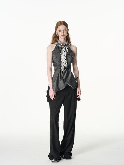 popoop Longline Stacked Pleat Mid Rise Tailored Women&