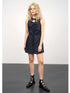 popoop Navy Scarf Collar Lace Up Medieval Button Women&