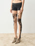 popoop Nude Lace Black Print Asymmetric Tattoo Design Women&