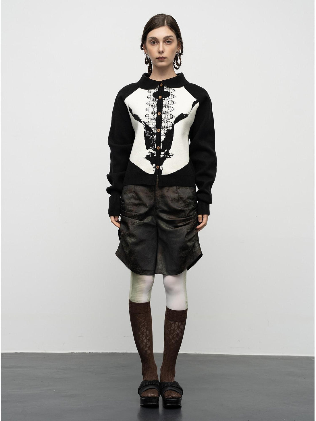 popoop Sweater Textured Jacquard Women&