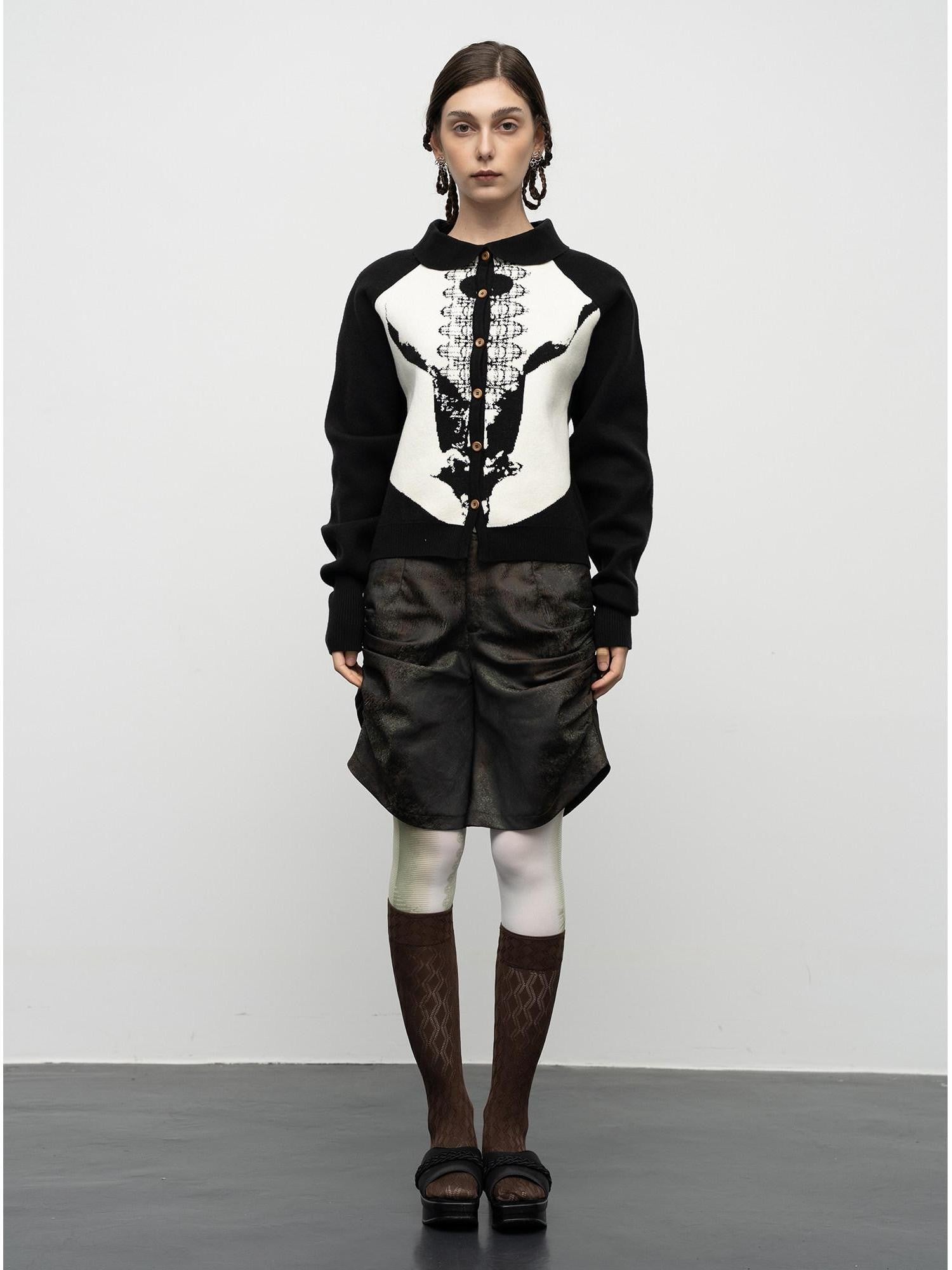 popoop Sweater Textured Jacquard Women&