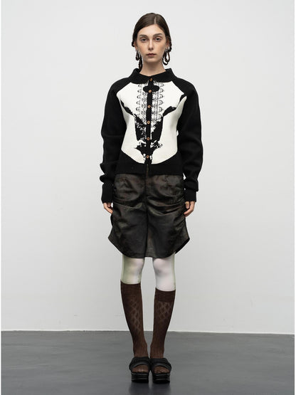 popoop Sweater Textured Jacquard Women&