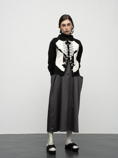 popoop Sweater Textured Jacquard Women&