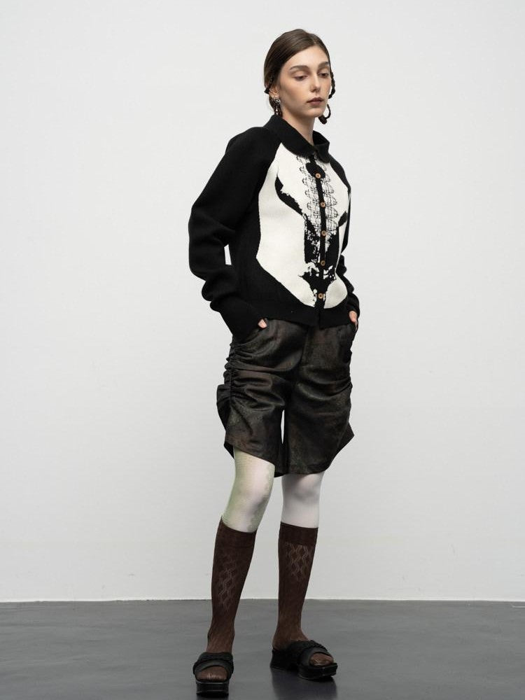 popoop Sweater Textured Jacquard Women&