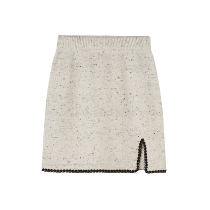 DIDDI MODA Elegant Knit Tweed Set With Lace Trim