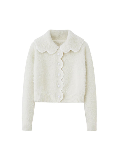 DIDDI MODA Fluffy Cozy Knit Set With Lace Trim