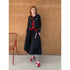 DIDDI MODA Two Tone Layered Bow Embroidered Cardigan