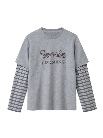 DIDDI MODA Floral Off Shoulder Sweatshirt Letter Tee Joggers Set