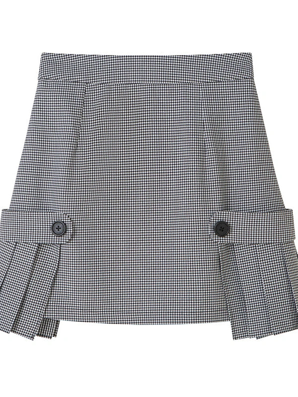 Floral Detachable Brooch Blazer Skirt Set