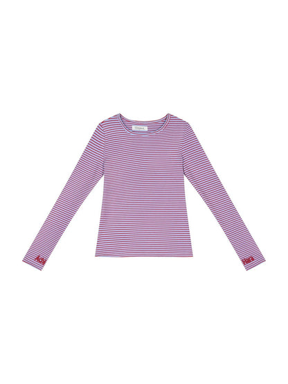 Breton Raspberry Slim Fit Long Sleeve Tee