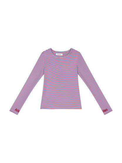 Achihara Breton Raspberry Slim Fit Long Sleeve Tee