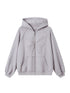 DIDDI MODA Lace Bow Butterfly Hoodie Grey Oversized Cotton Sweatshirt