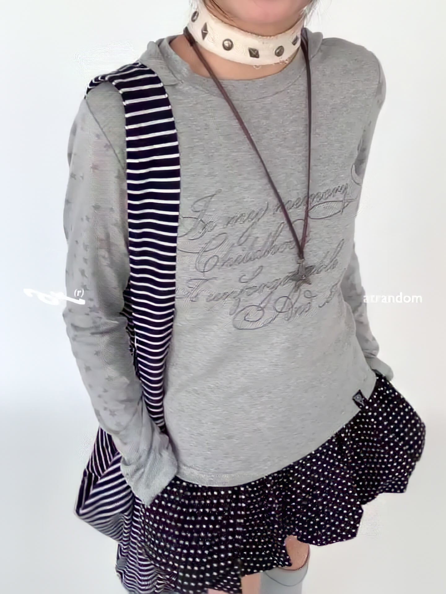 Slim Fit Hooded Round Neck Printed Patchwork T-Shirt
