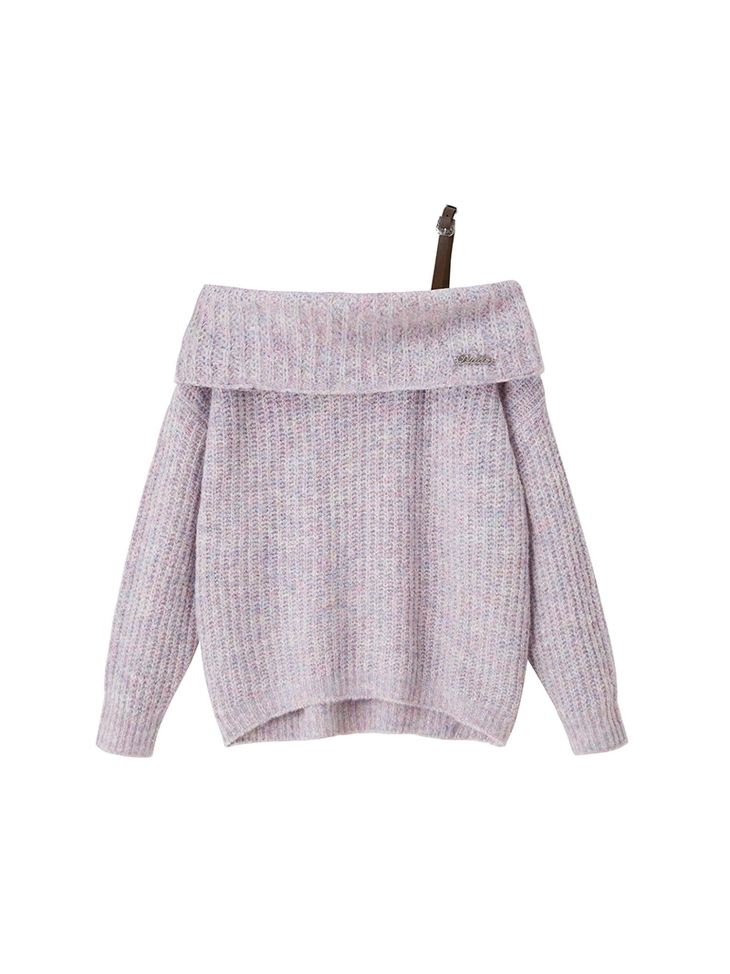 DIDDI MODA Romantic Off Shoulder Belted Sweater