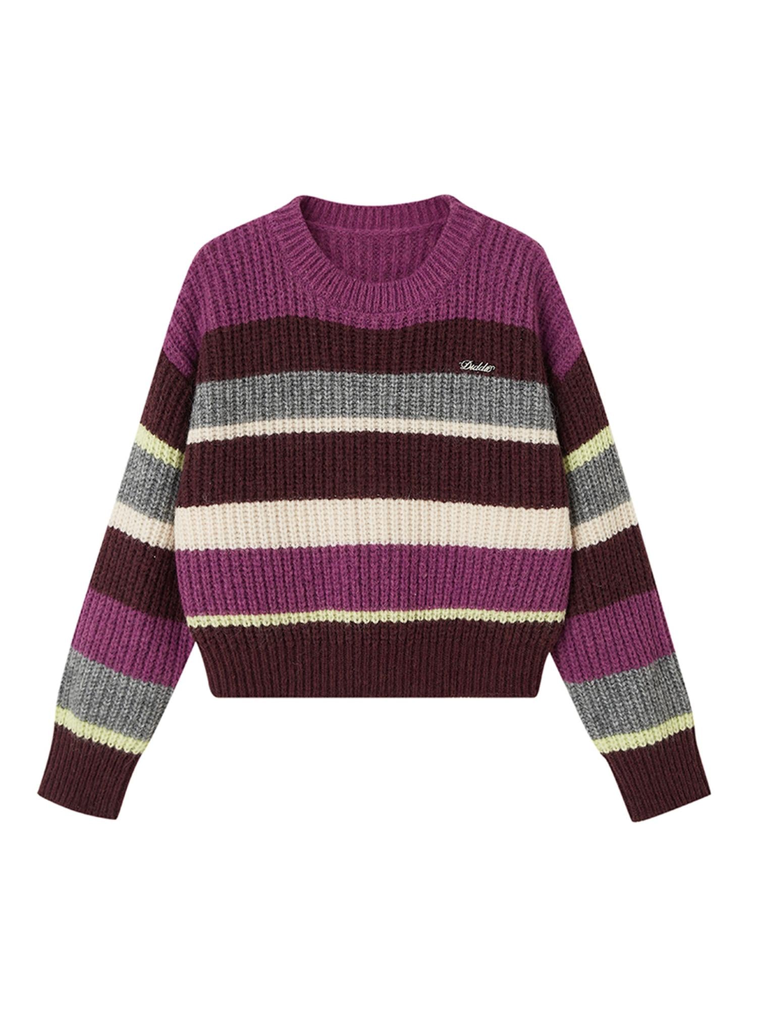 DIDDI MODA Colorblock Stripe Oversized Sweater