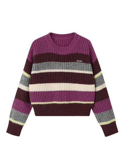 DIDDI MODA Colorblock Stripe Oversized Sweater