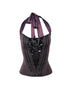 Flowers birds Market Colorblock Lace Knitted Herringbone Halter Bra
