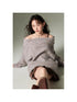 DIDDI MODA Lazy Chic One Shoulder Wool Sweater