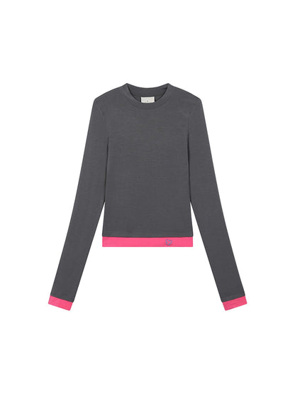Achihara Double Hem Color Block Tee