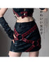 WSW WUSHENWU Napoleon Lock Leather Moto Skirt For Chic Riders