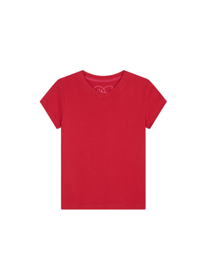 Achihara Stretchy Jelly V-Neck Basic T-Shirt